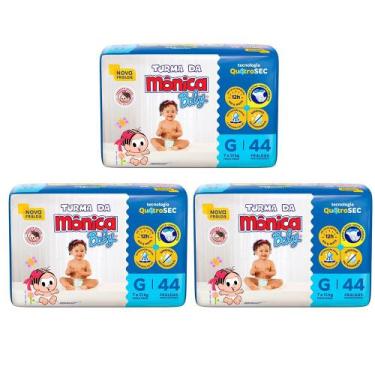 Imagem de Fralda Turma da Mônica Baby Mega Tamanho G - Pacote com 44 Fraldas Des