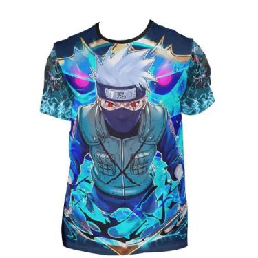 Imagem de Camiseta Kakashi Naruto Anime 3d Top Full - Dall Bello, Azul, P