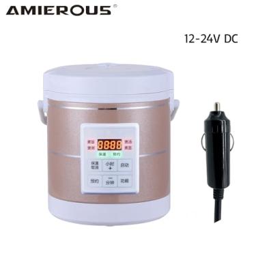Imagem de AMIEROUS 1.6L Fabricante Multicooker Panela de Arroz para Caminhão Cozinha e Viagem RV Camping (fogão de carro 12v-24v Ouro)