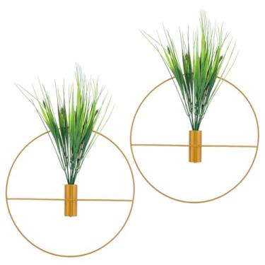 Imagem de PH PandaHall Conjunto de 2 plantas artificiais penduradas para decoração de parede, planta verde artificial, suporte de plantas internas, vaso de metal para sala de estar, quarto, banheiro, casa