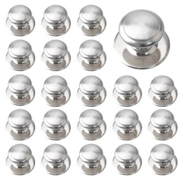 Imagem de MOROBOR Puxadores de gaveta de aço inoxidável, 32 puxadores de puxador de armário instantâneos, adesivo de 3 cm com parafusos para gaveta de armário de vidro (prata escovada)