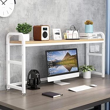 Imagem de Estante de mesa ajustável, rack de organização - Suporte pequeno de madeira para impressora de metal, organizadores de materiais de escritório, decoração de casa, cozinha (C 135 cm)