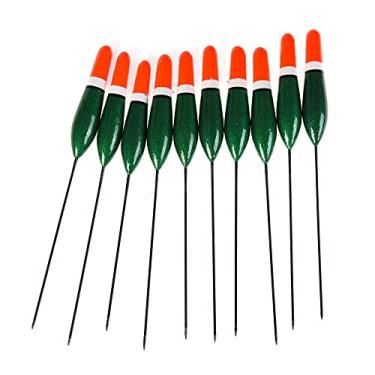 Imagem de HHHJQFAAT 10 peças/conjunto boias de pesca Paulownia madeira bobbers pesca acessórios de pesca Paulownia madeira 17 cm/6,9 pol. 3g/0,1oz