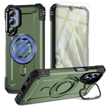 Imagem de Capa para celular Samsung Galaxy A35 5G [compatível com Magsafe] [proteção contra quedas de grau militar de 15 pés] com protetor de tela e protetor de lente capa resistente à prova de choque para