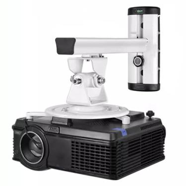 Imagem de KHUTRW3D Suporte para projetor, suporte ajustável, suporte de pendurar com rotação universal, pendurar na parede, elevação frontal e traseira, telescópico, teto, escritório e uso doméstico, suporte