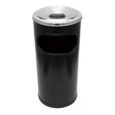 Imagem de Lixeira Plástica com Aro de Alumínio 22 Litros - Cinzeiro Integrado - 