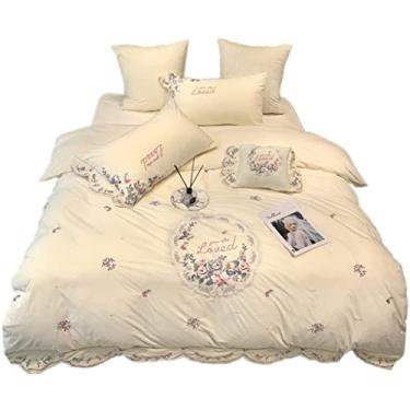 Imagem de Capa de edredom de veludo coral grosso de inverno veludo leite quatro peças aquecimento dupla face veludo branco capa de edredom estilo princesa (cor: verde, tamanho: 2 m) (branco 1,5 m)