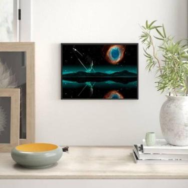 Imagem de Quadro Fotografia Planetas 33X24Cm Com Vidro - Madeira Preta