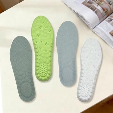 Imagem de Inserções ortopédicas esportivas de suporte de arco para homens e mulheres Palmilhas de corrida ortopédicas de gel para homens e mulheres para dor nos pés, pacote com 2 (cinza escuro/cinza claro)