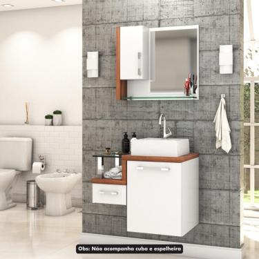 Imagem de Gabinete Armario Para Banheiro Legno 630 (somente Balcao) Branco Chess C-nogal