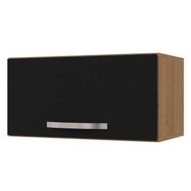 Imagem de Armário Aéreo Para Geladeira 1 Porta 60cm Amêndoa/Preto