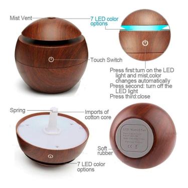 Imagem de Difusor De Aroma E Umidificador De Ar Bolinha Escura