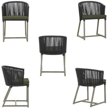 Imagem de Cadeira De Jantar Noronha Alumínio Fendi E13 Trama Original Preto