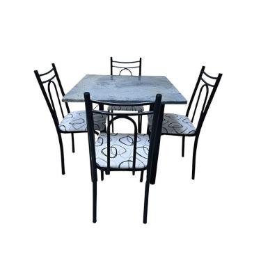 Imagem de Conjunto Mesa De Jantar Pop Gran 4 Cadeiras Tubular Thais Preto
