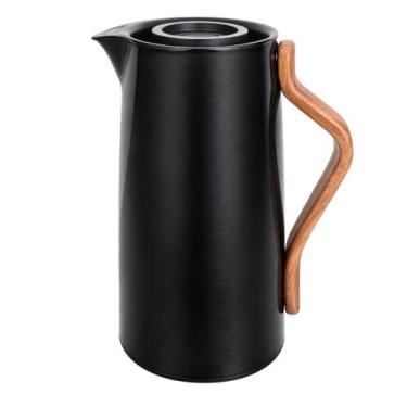 Imagem de Garrafa Térmica 1L Branca com Cabo de Bambu Design Nórdico - Lehavi, P