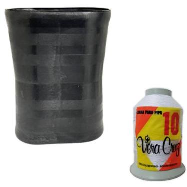 Imagem de Kit 1 Lata Oval Preta + 1000jds Linha Vera Cruz P/ Pipa Cor:Preto - AR