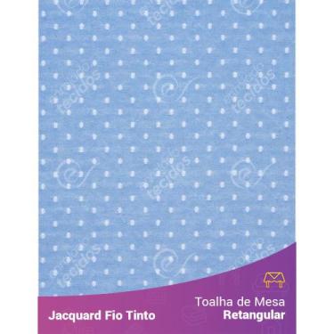 Imagem de Toalha Retangular em Tecido Jacquard Azul Bebê e Branco Poá Fio Tinto 