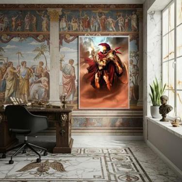 Imagem de Quadro Ares Deus Grego Da Guerra Da Ira Da Força - 70X50Cm - Quadros O