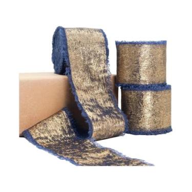 Imagem de Fita De Renda Iridescente Em Chiffon De Seda Com Borda Aramada Para De