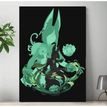 Imagem de Quadro Genshin Impact Personagens Placa Decorativa Game Anime MDF 20x2