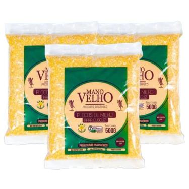 Imagem de KIT 3 Flocão de Milho Orgânico 500g Mano Velho