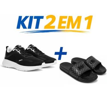 Imagem de Kit tenis casual masculino e feminino super leve confortavel treino fi