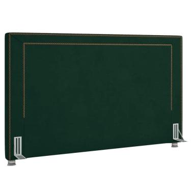 Imagem de Cabeceira Cama Box Casal Queen 160cm Mali Z37 Veludo Verde Musgo - Mpozenato