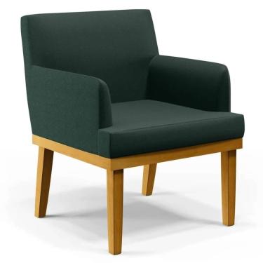 Imagem de Poltrona Decorativa Sala de Estar e Recepção Vitória W01 Linho Verde - Mpozenato