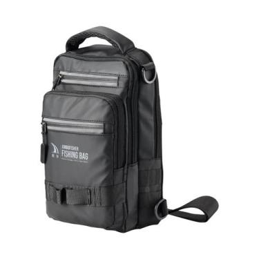 Imagem de Mochila Multifuncional Grande Capacidade Preta Para Pesca Com Suporte 