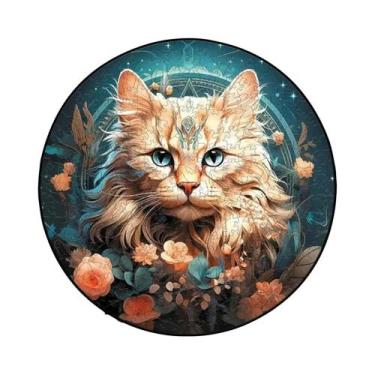 Imagem de Quebra-Cabeça De Animais De Madeira: Gato Branco, Cavalo, Coruja - Bri