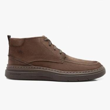 Imagem de Bota Masculina Couro Conforto Grid Democcrata - Marrom-Masculino