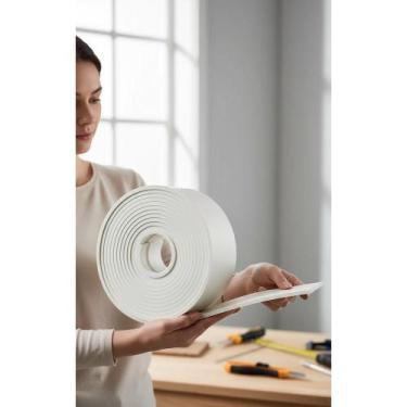 Imagem de Rodateto Frisado EVA Branco Adesivo 7cm x 10m (5mm) - Congratulations 