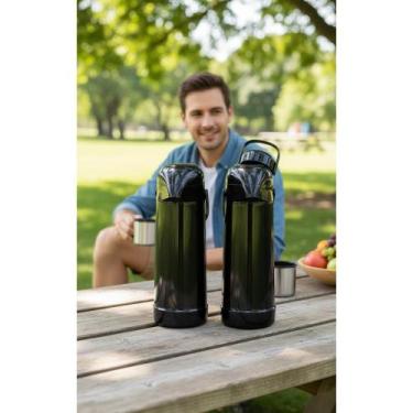 Imagem de Kit 2 Garrafa Térmica Pressão 1.9L Café Água Preta - Congratulations S