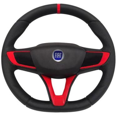 Imagem de Volante Esportivo Fiat Uno 1995 até 2000 Logo Azul + Cubo - Poliparts,