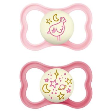 Imagem de Kit Com 2 Chupetas Mam Supreme Night com Estojo 16m Rosa
