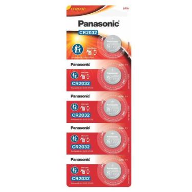 Imagem de Pilha Bateria de Lítio CR2032 (PANASONIC) - Kit com 5 Unidades