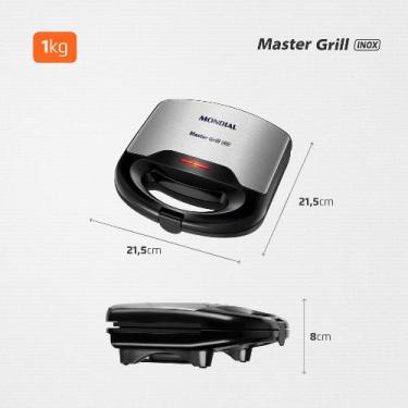 Imagem de Sanduicheira e Grill Mondial Master S-20 Preto/Inox - 750W 220V, Unica