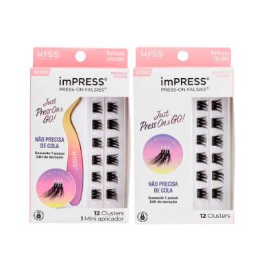 Imagem de Cílios Postiços imPRESS Mini Kit + Refil Refinado Volume - Kiss New Yo