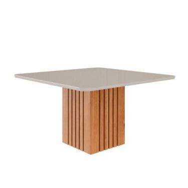Imagem de Mesa De Jantar Tampo Vidro/Mdf 130X130 Quadrado 8 Lugares Ana Cimol - 