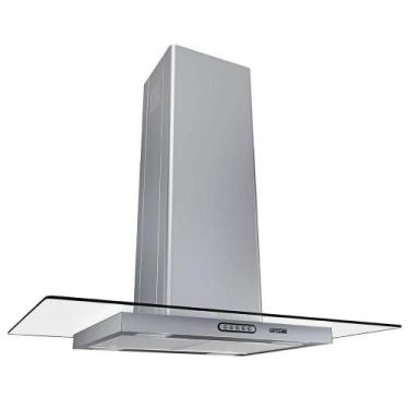 Imagem de Coifa Ilha 90cm Vidro Reto Fogatti Inox 220v, 220V
