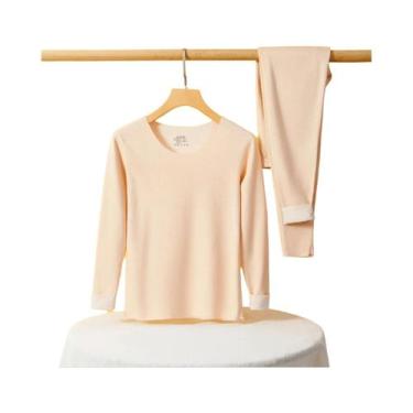 Imagem de Conjunto De Roupa Térmica Feminina De Cashmere E Seda, Sem Marcas, Par