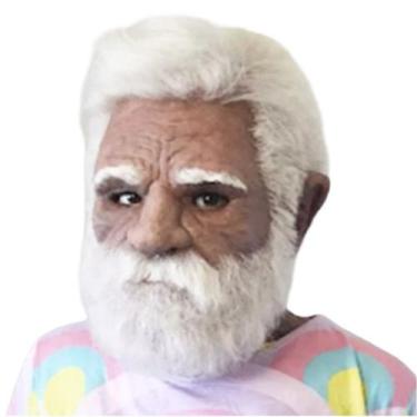 Imagem de Máscara de vovô realista barba cabelo grisalho texturizado - A.R Varie