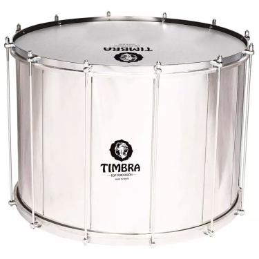 Imagem de Surdo Axe 18 Pol X 40 Cm Aluminio C/Aro Cromado Pele Leitosa Timbra 8236