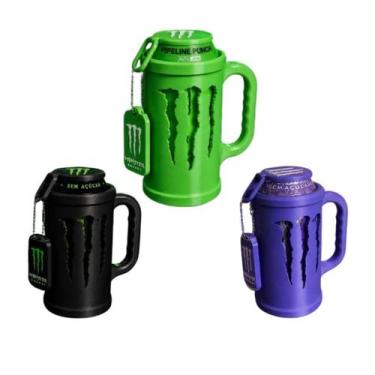 Imagem de Kit Porta Lata Monster Energy 3 em 1 com Tampa Protetora + Abridor Cha