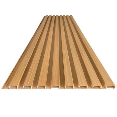 Imagem de Painel Ripado em Placa 100x0,15cm (10,5m²) PVC + 20 Cantoneiras Marrom