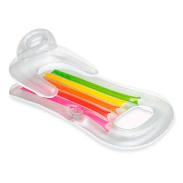 Imagem de Colchão Inflável king Cool c/ Porta Copos - Intex, Transparente
