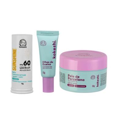 Imagem de Kit Bastão Facial FPS60 Renovadores Pele Porcelana Kokeshi - Kokeshi C
