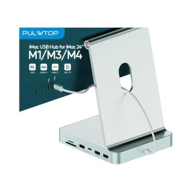 Imagem de Hub USB-C Para iMac 24 Polegadas 2021/2023/2024 Com USB-C/A 10Gbps, Su