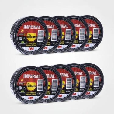 Imagem de Kit 10 Fita Isolante 3m Adesiva Imperial 18mm x 20 Metros