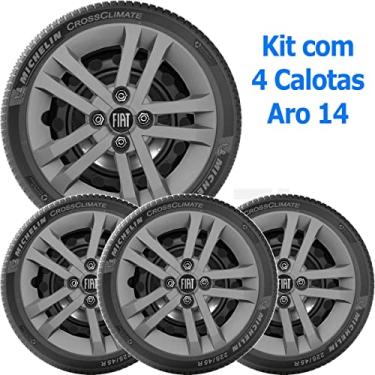 Imagem de 4x Calota Fiat Mobi Argo Novo Uno 2021 Aro 14 Grafite 294cb